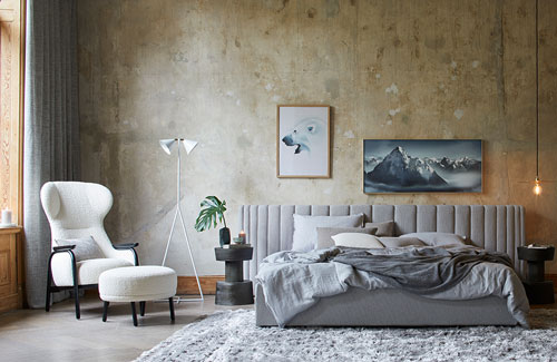 Peter Fehrentz interiordesign photography Innenarchitektur Fotografie Design Möbeldesign Furnituredesign Schöner Wohnen winter stoffe bett cosy vintage palazzo bedroom